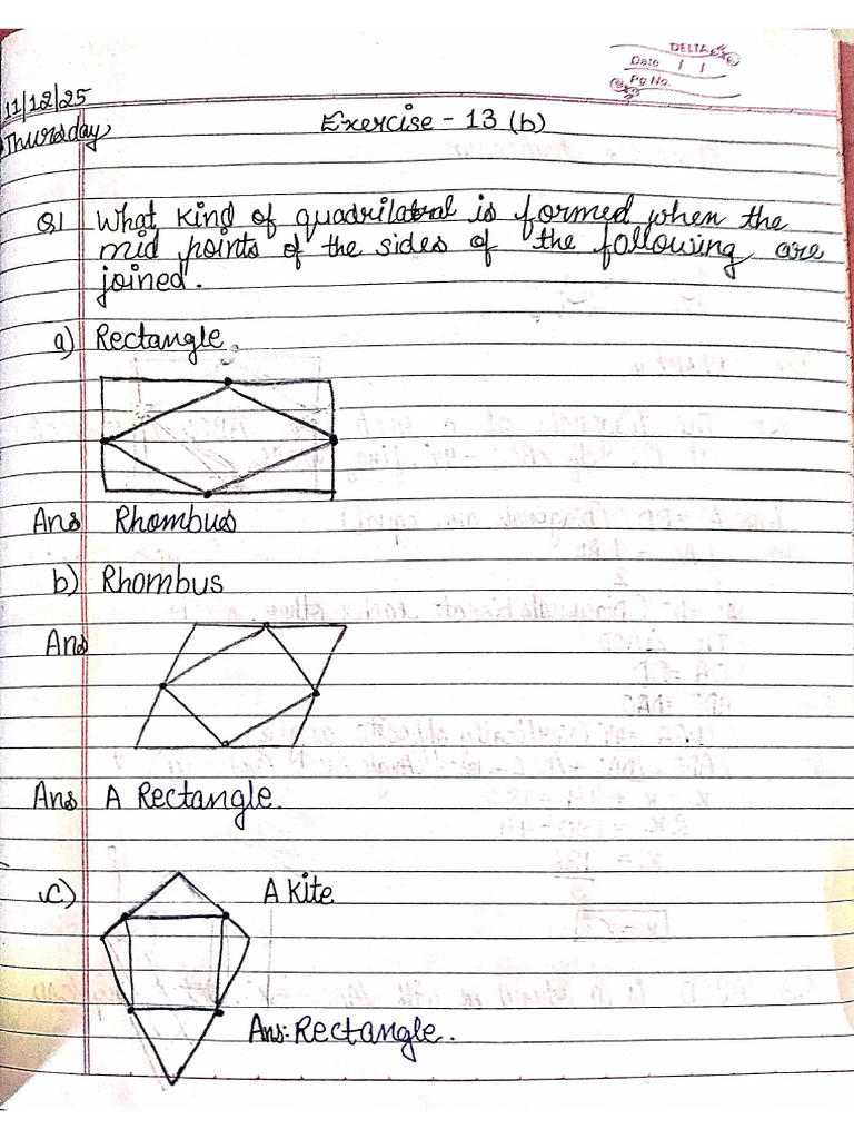 Maths CW CH 13 Ex.13b | PDF