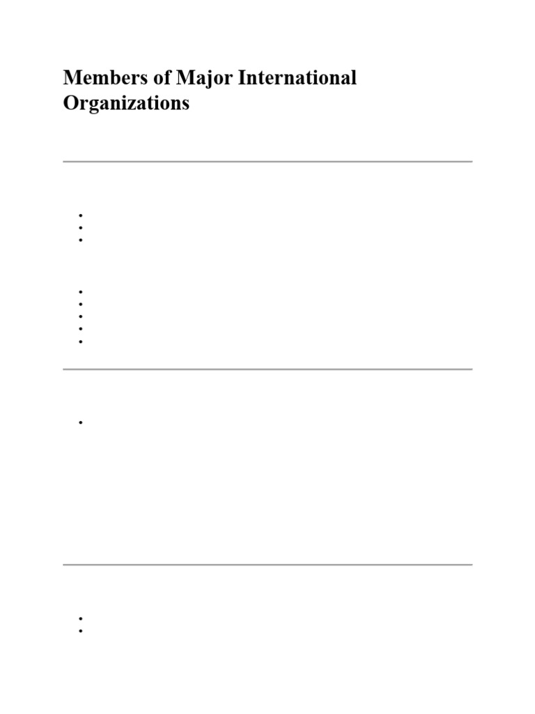 Major International Organizations Overview | PDF | Foreign Policy ...