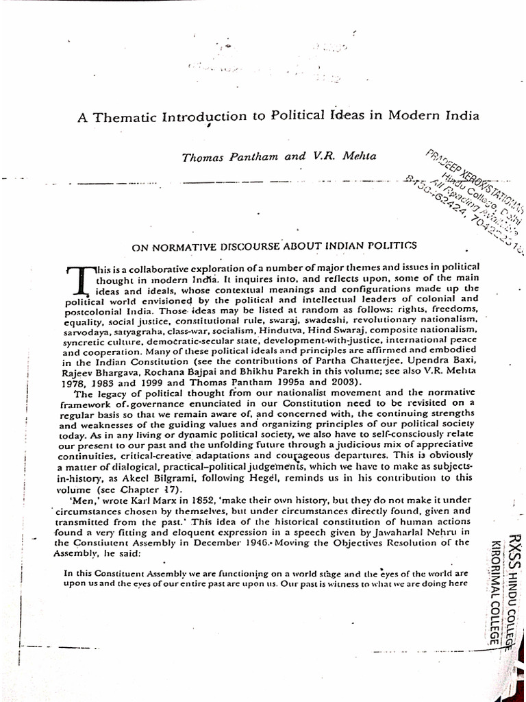Thomas Pantham and V.R Mehta | PDF
