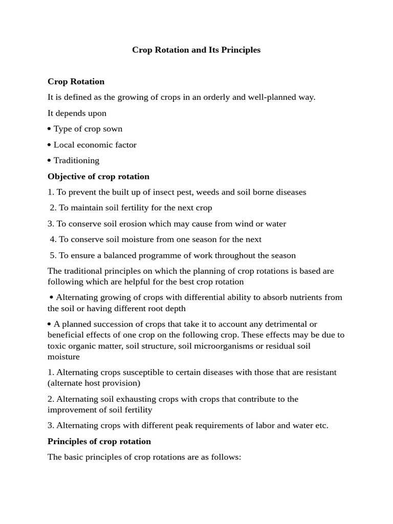 Benefits and Principles of Crop Rotation | PDF | Crop Rotation | Soil