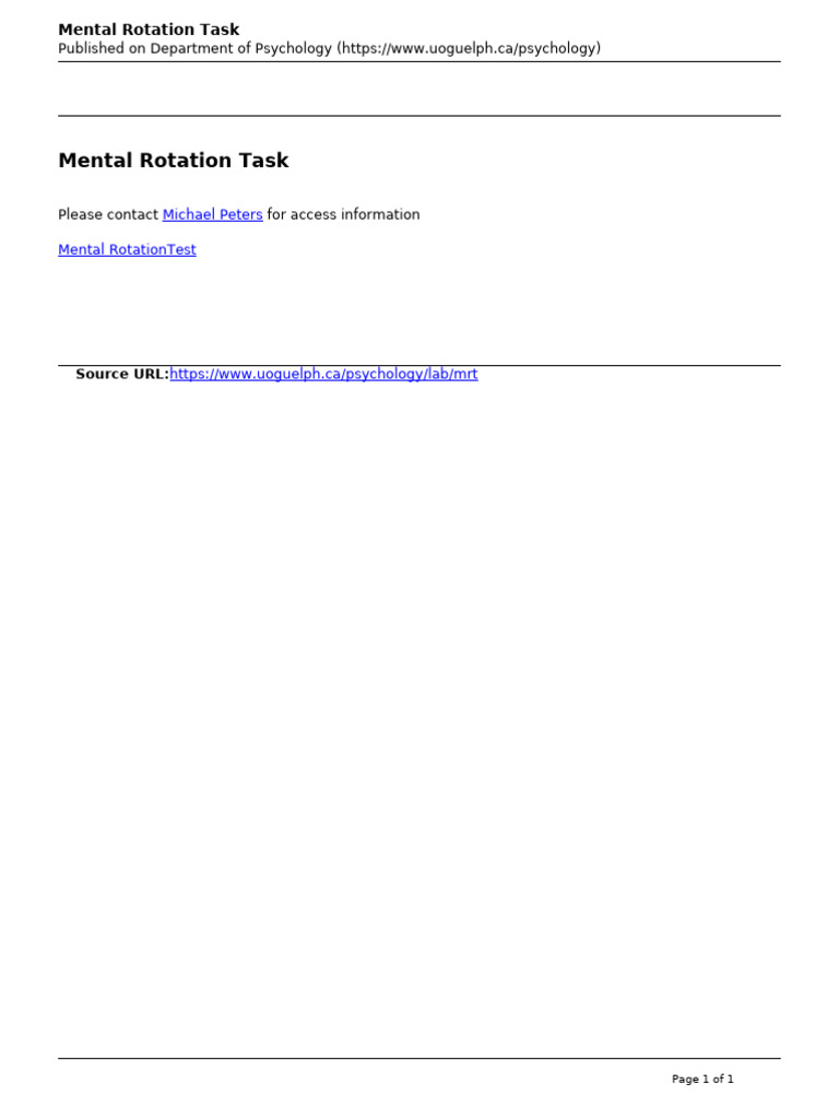 Department of Psychology - Mental Rotation Task - 2024-04-16 | PDF