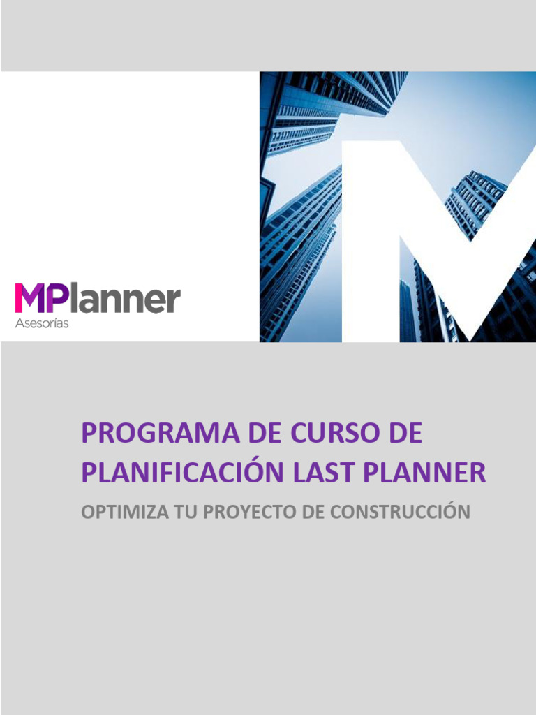 Programa Curso de Planificación Last Planner | PDF | Planificación ...