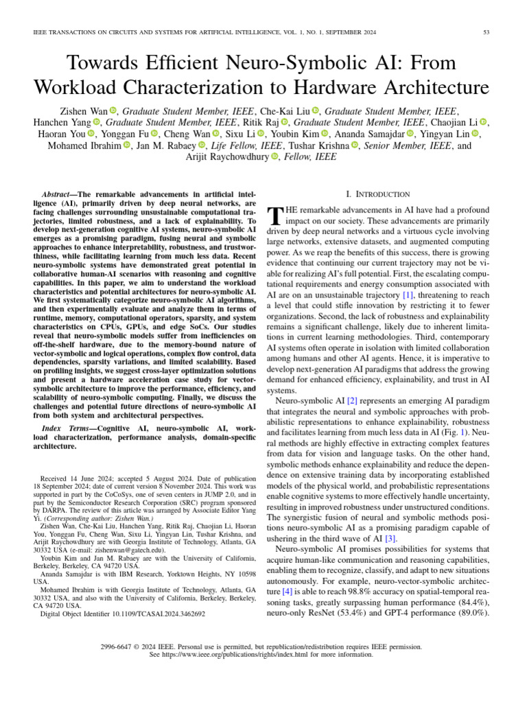 Neuro-Symbolic AI: Workload & Architecture Insights | PDF | Artificial ...