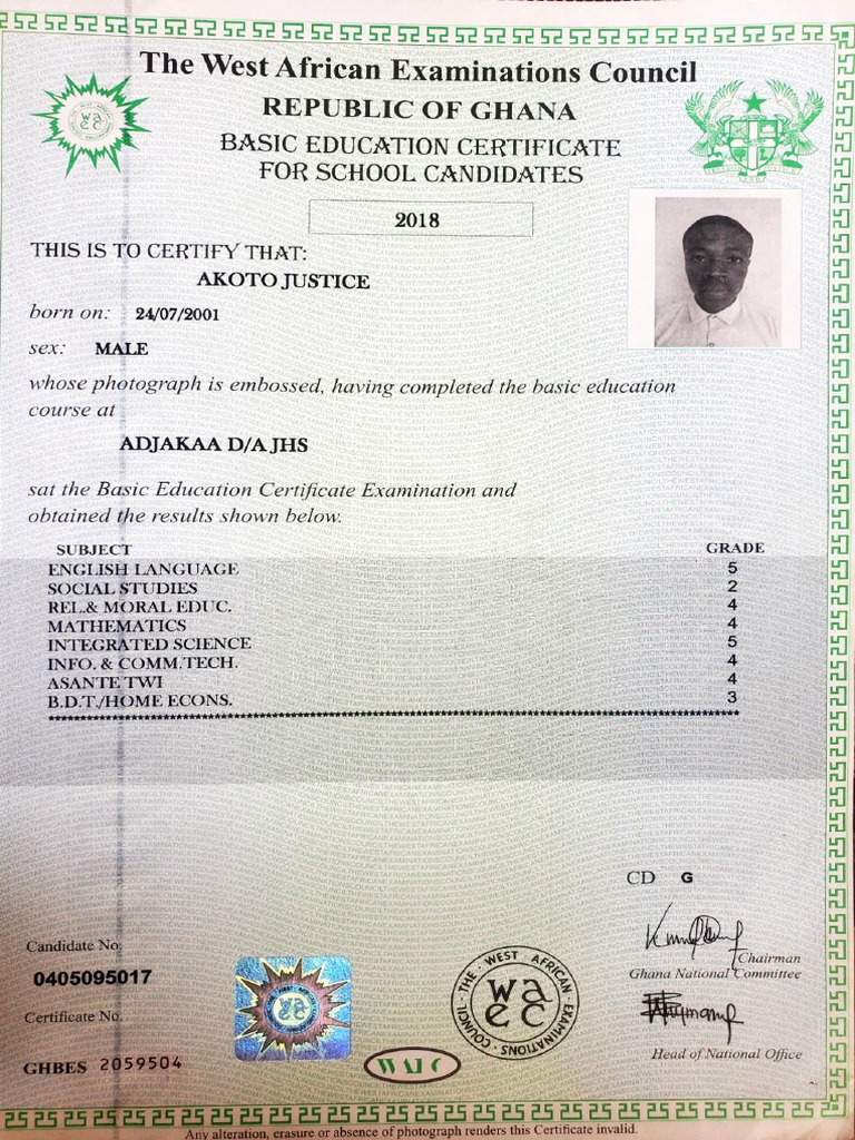 BECE Certificate | PDF
