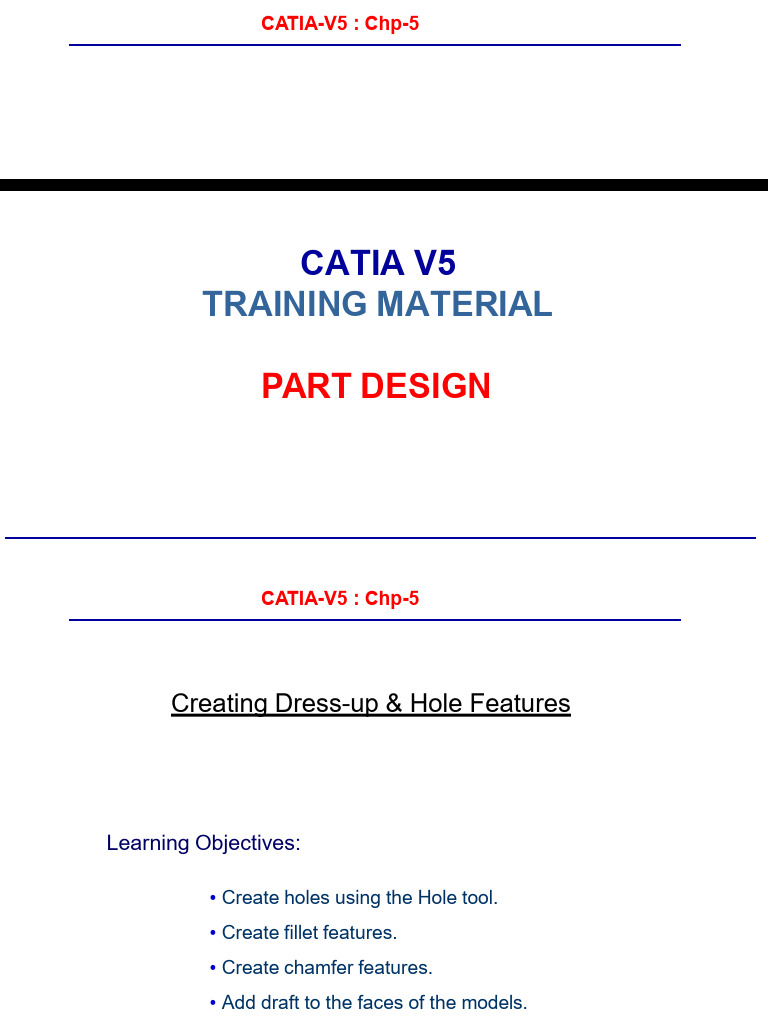 CATIA V5 Part Design: Advanced Features | PDF