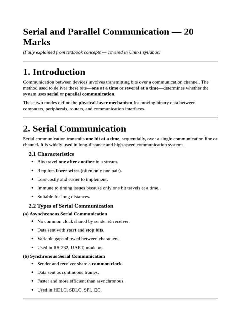 Serial vs Parallel Communication Explained | PDF | Usb | Computer Standards