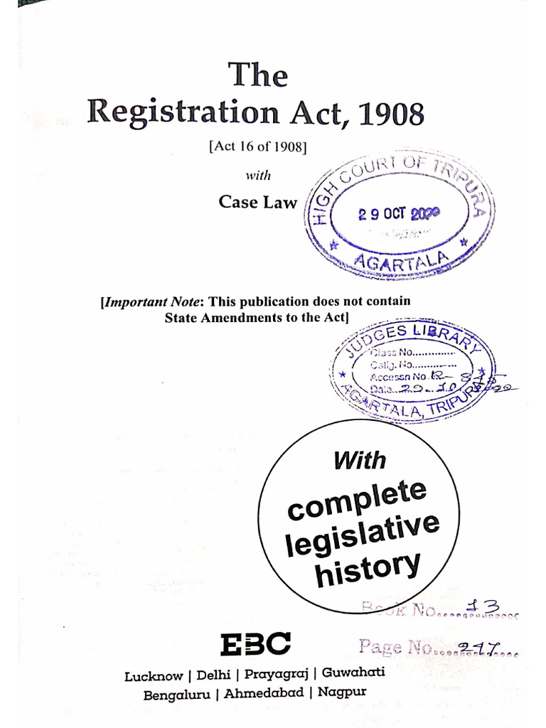 Registration Act, 1908. | PDF