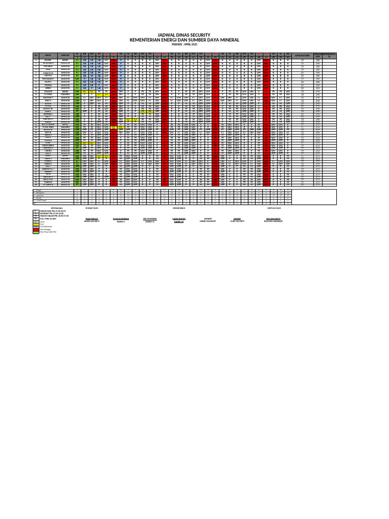 Schedule April 2025 | PDF
