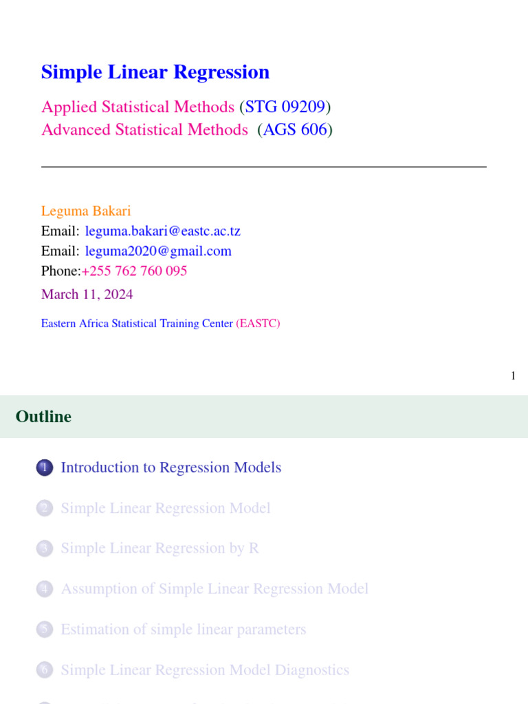 Understanding Simple Linear Regression | PDF | Regression Analysis ...