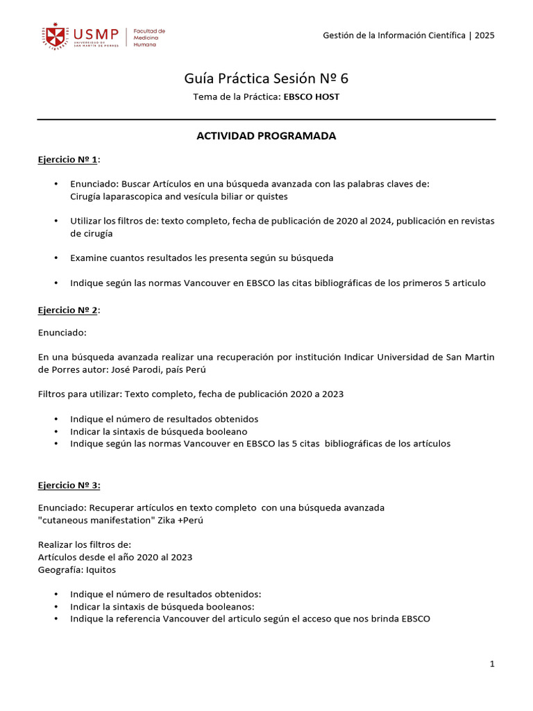 Guía de Búsqueda en EBSCO HOST 2025 | PDF