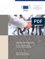 MEDIATION IN GREECE - EU and National Legal Framework and Practice