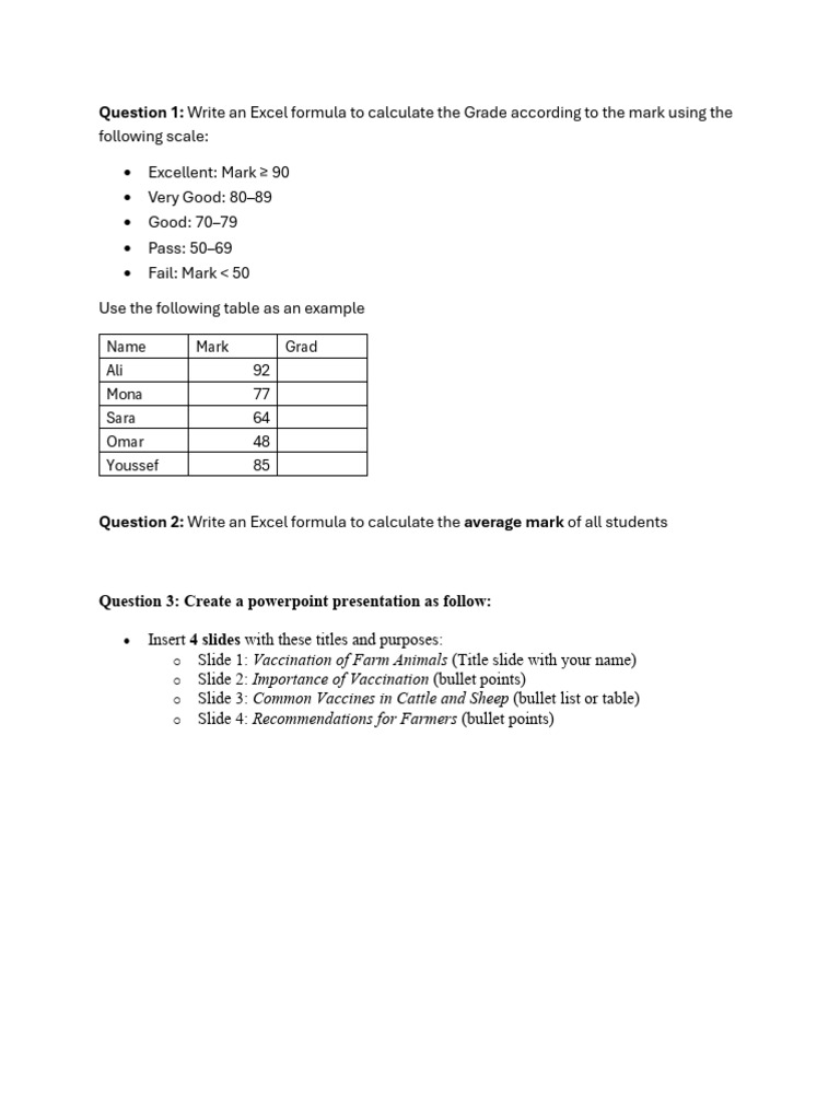 Excel Grade Calculation & Presentation Guide | PDF
