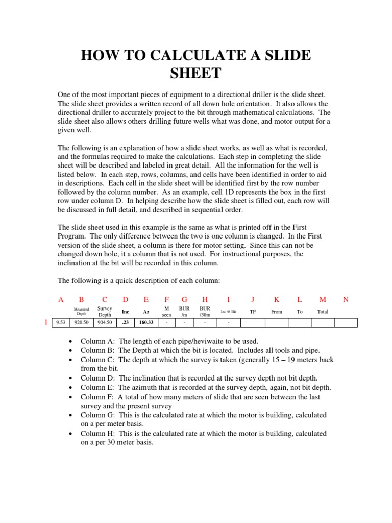 Slide Calculation for Directional Drilling | PDF | Metre | Orbital ...