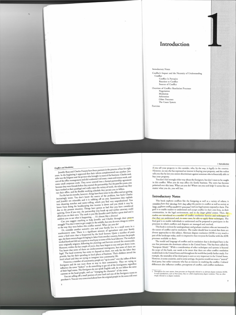 Chapters 1 & 2 Conflict & Resolution | PDF