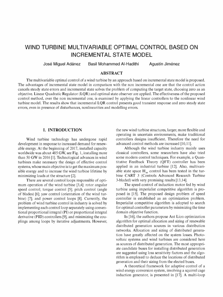 Optimal Control for Wind Turbines | PDF | Control Theory | Wind Turbine