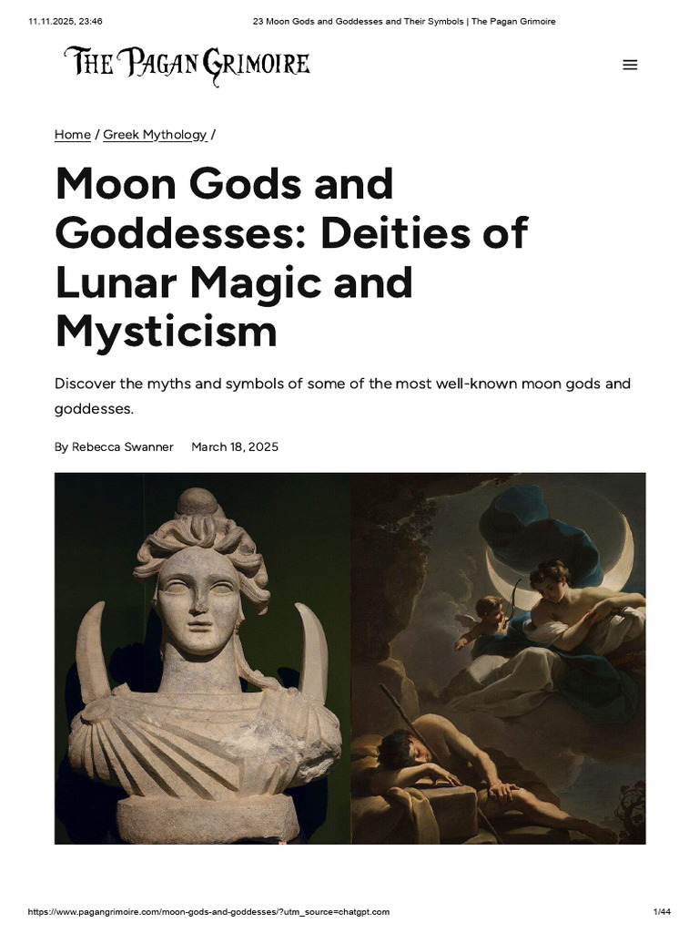 Moon Gods and Goddesses Explained | PDF | Deities | Wheel Of The Year