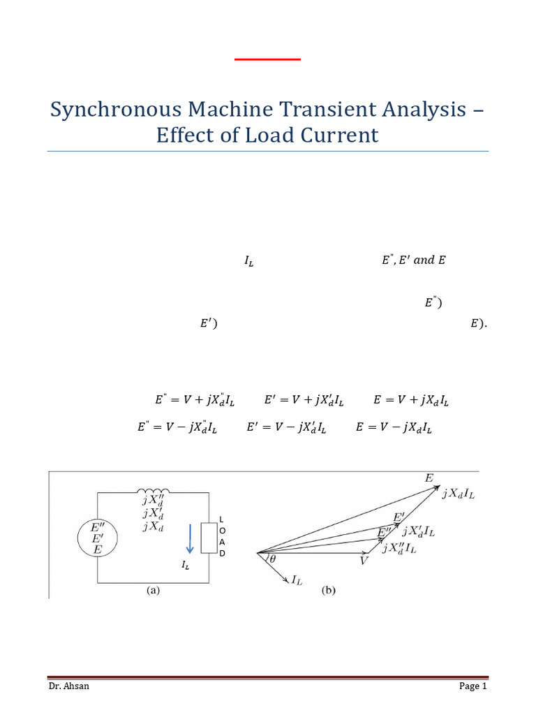 Synchronous Machine Fault Analysis Guide | PDF | Transformer ...