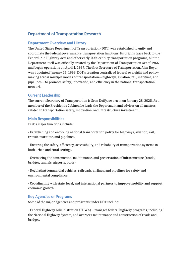 Department of Transportation Research (1) | PDF | Transport ...