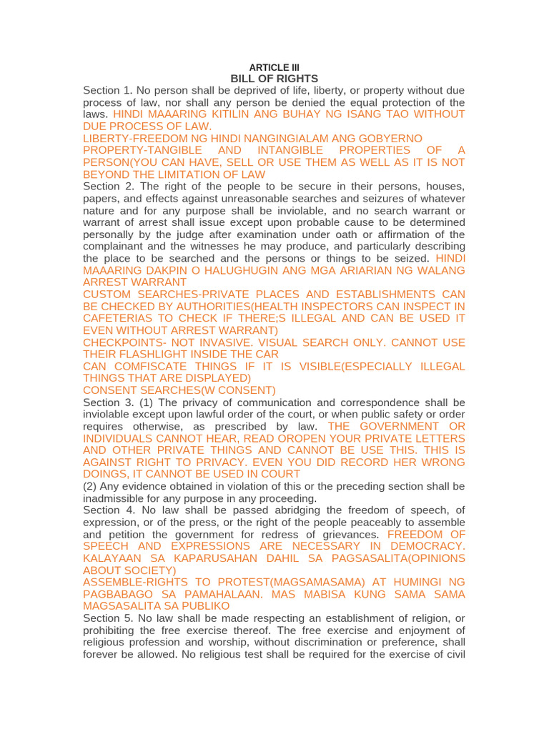 Bill of Rights | PDF | Miranda Warning | Search And Seizure