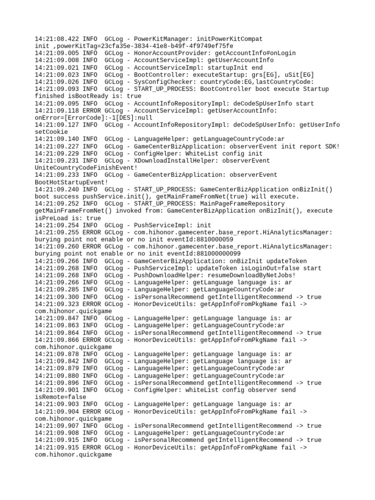 GameCenter Startup Log Analysis | PDF | Cyberspace | Network Protocols