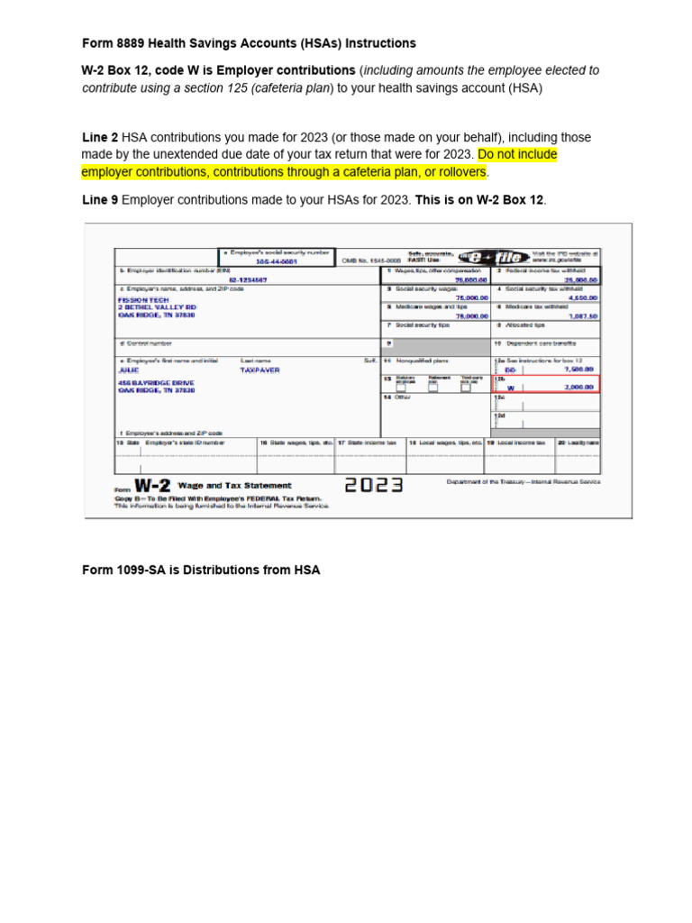 Form 8889 Health Savings Accounts.docx | PDF