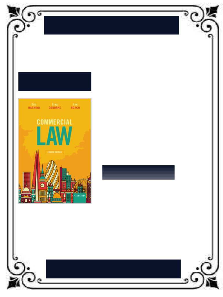 Commercial Law 4th Edition Eric Baskind Ebook Rapid Download Version | PDF  | Law Of Agency | Private Law