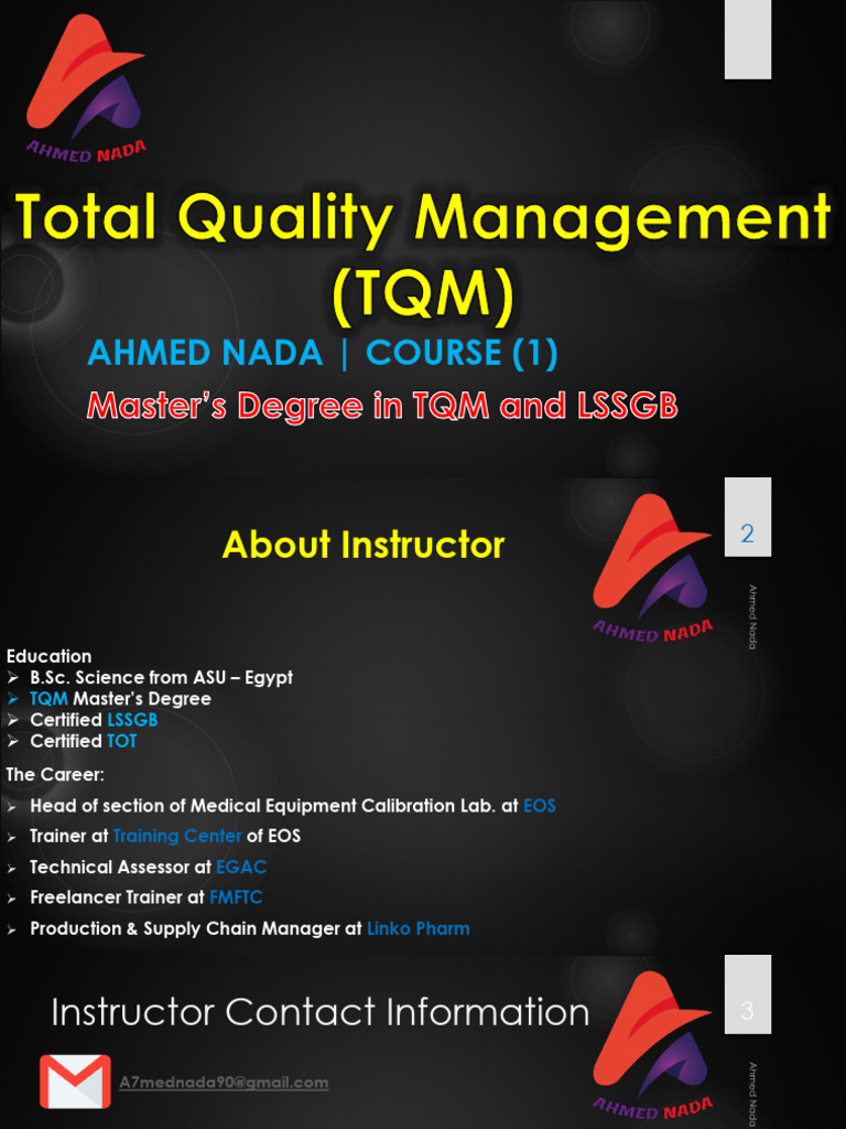 Total Quality Management Course Overview | PDF