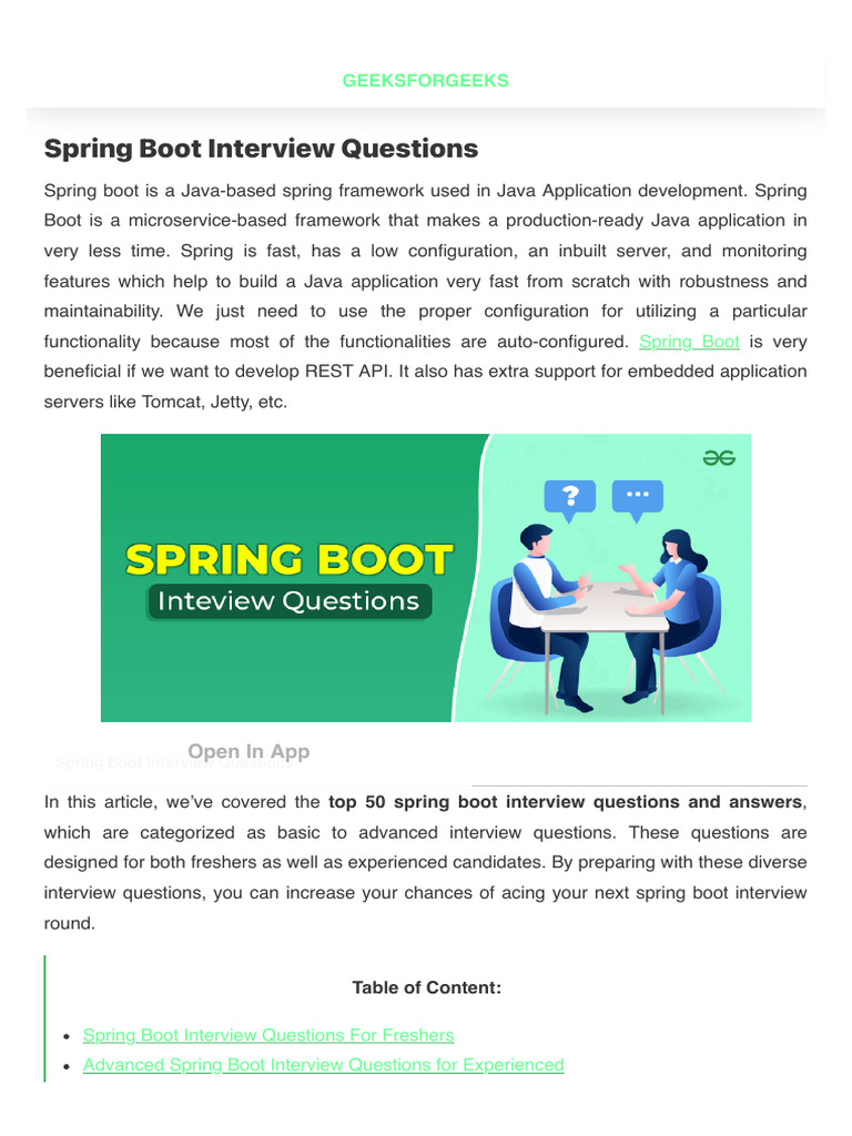 Top Spring Boot Interview Questions (2023) | PDF | Spring Framework ...