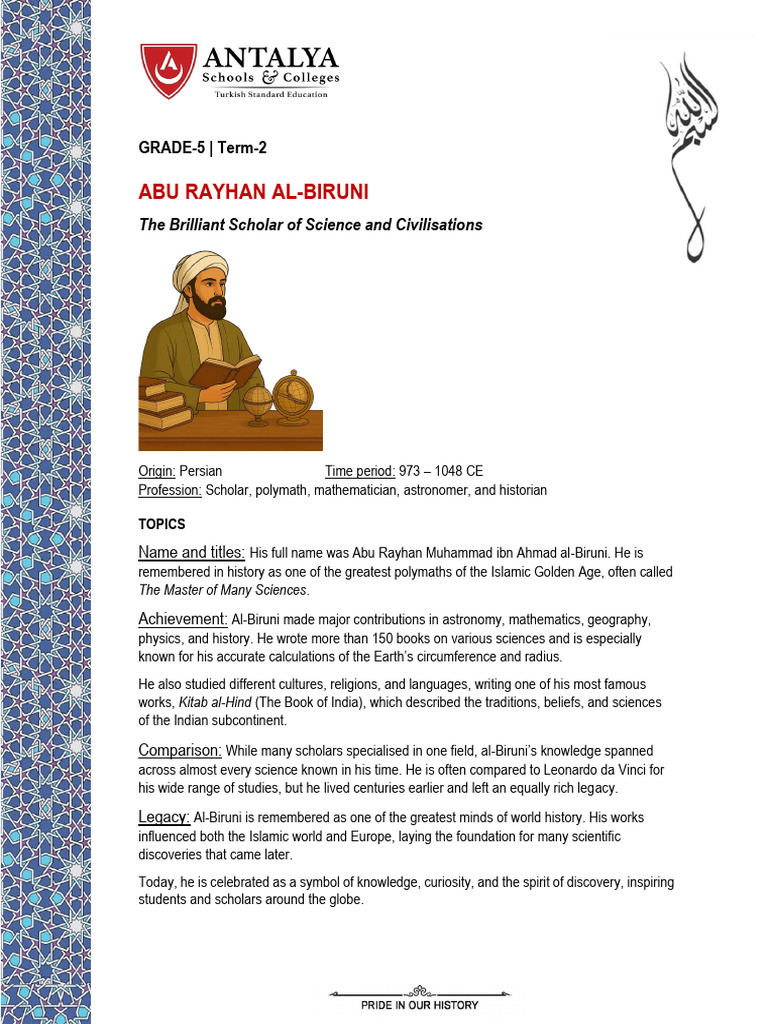 Abu Rehan Al Biruni | PDF
