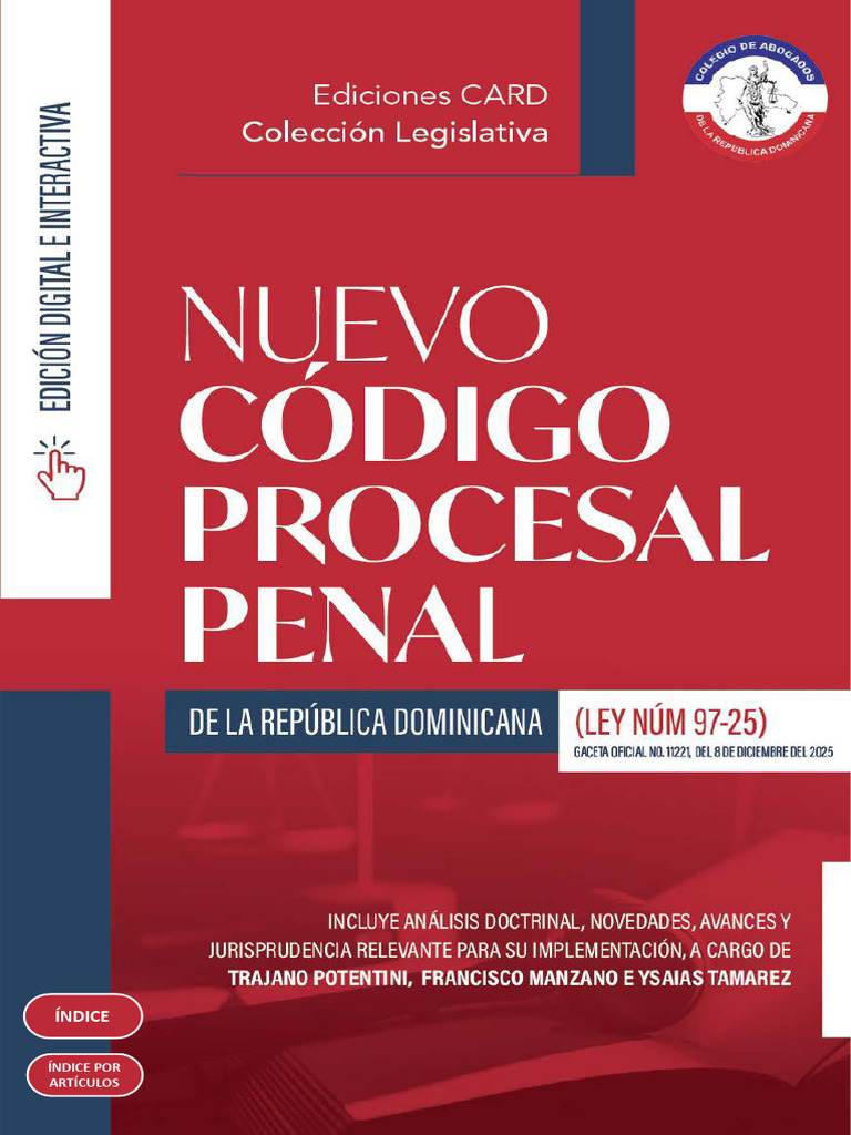 Código Procesal Penal Dominicano | PDF | Debido al proceso | Ley procesal