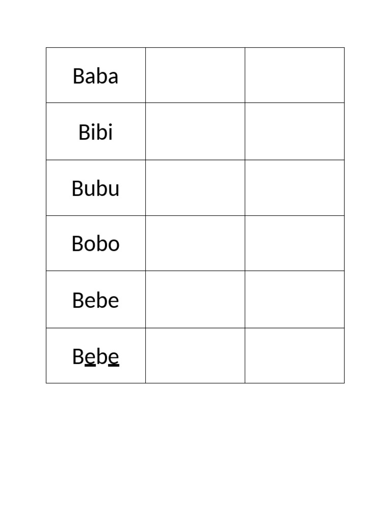Latihan Membaca Dan Menulis Suku Kata KV Ba-CA 2 | PDF