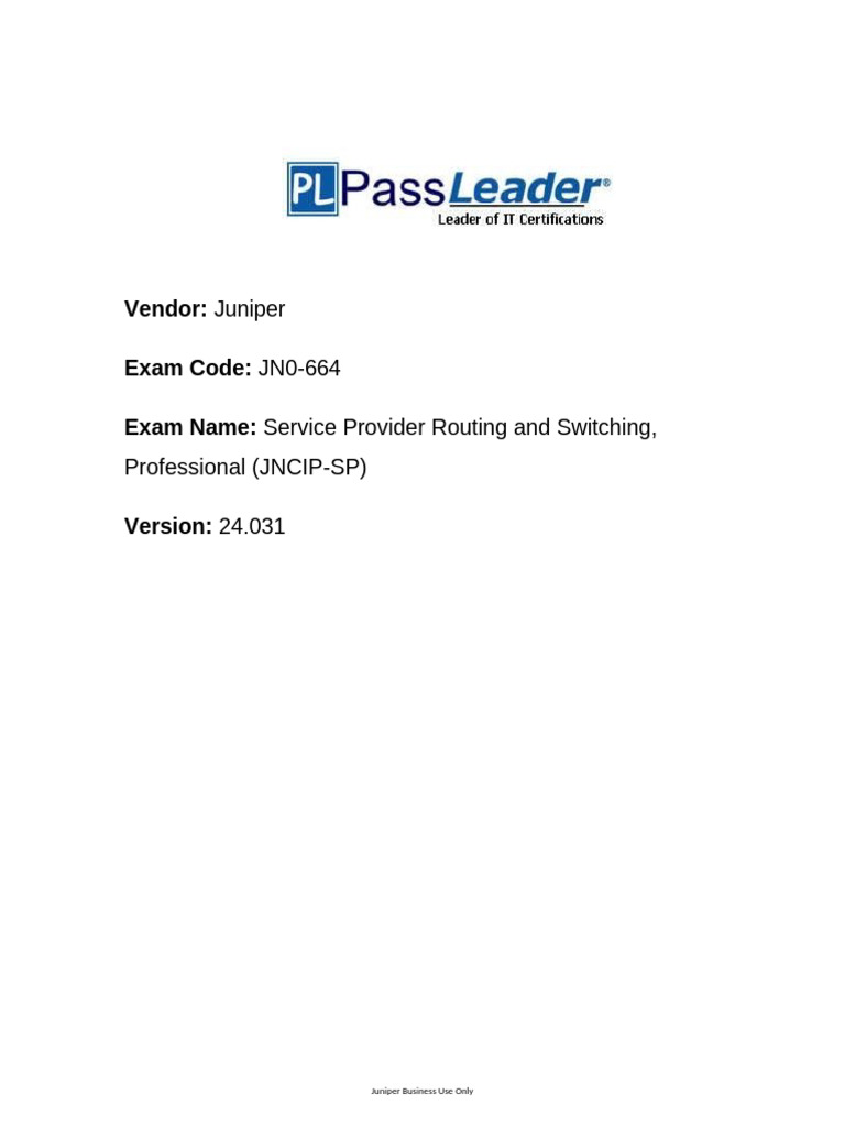 JN0-664 Exam Guide: Routing & Switching | PDF | Networking ...