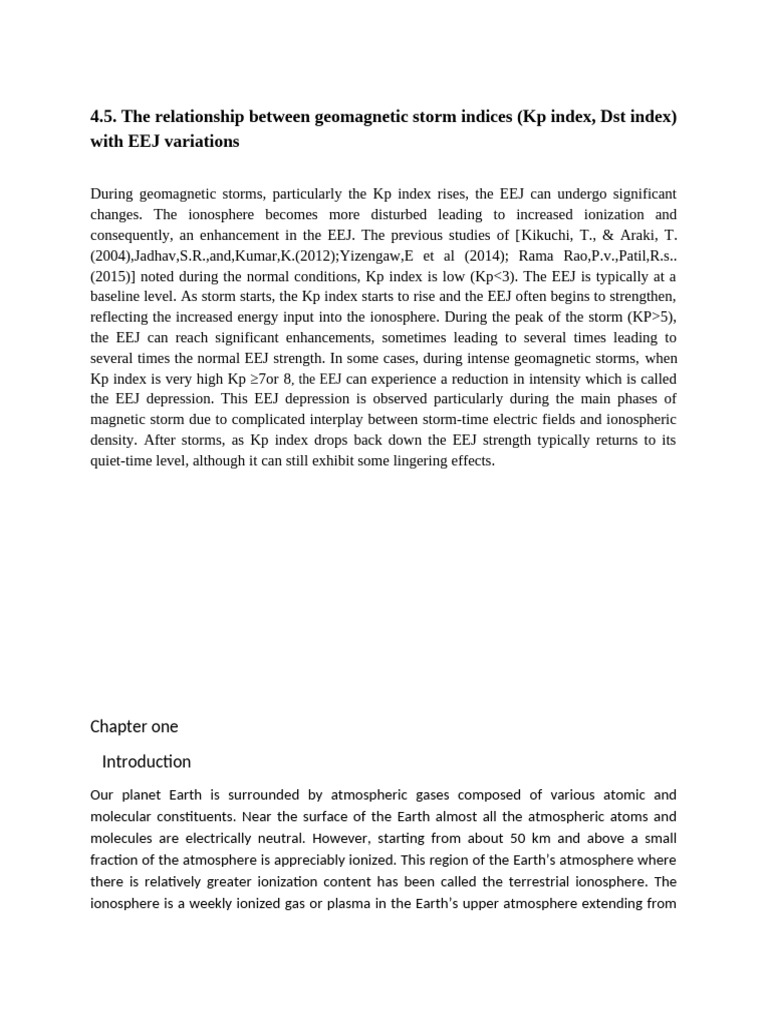 EEJ Variations During Geomagnetic Storms | PDF | Solar Wind | Earth's ...