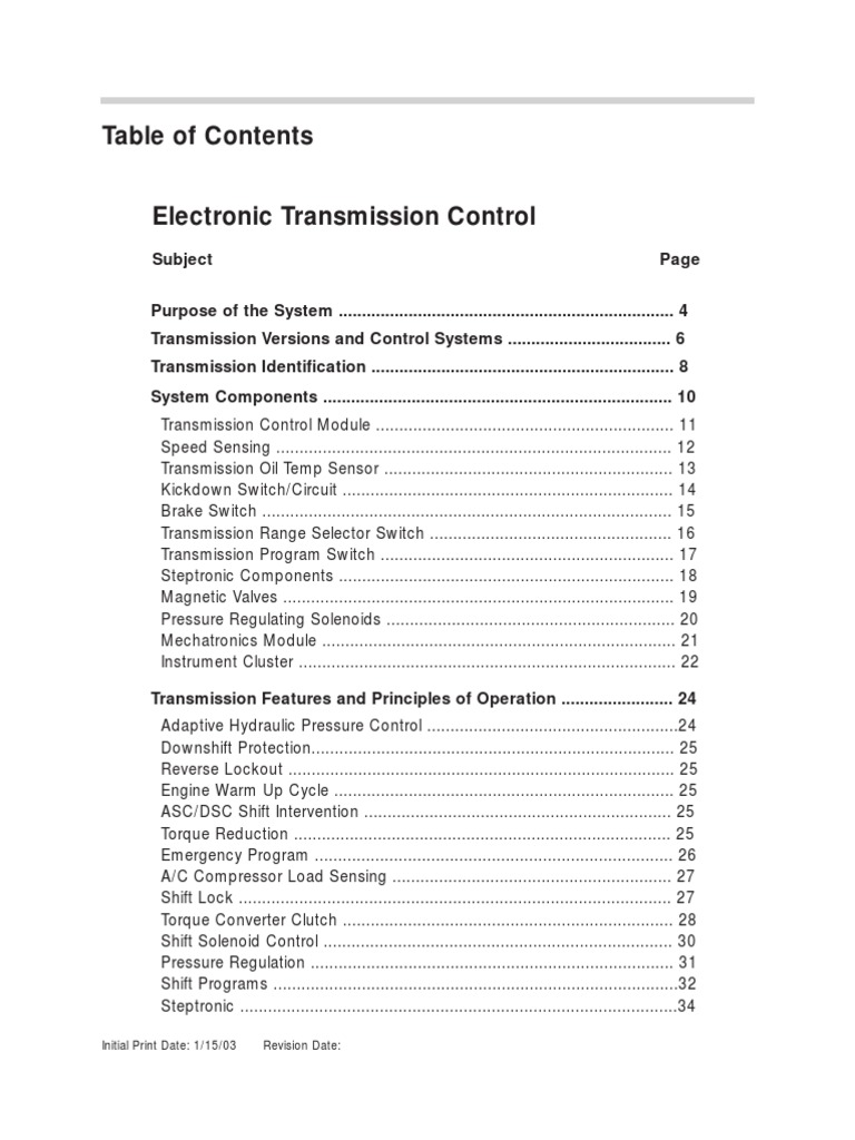 BMW Automatic Transmission Overview | PDF | Automatic Transmission ...