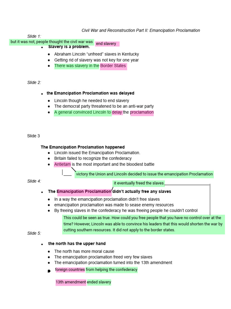 Salih Ozkan - Notes For The Emancipation Proclamation | PDF
