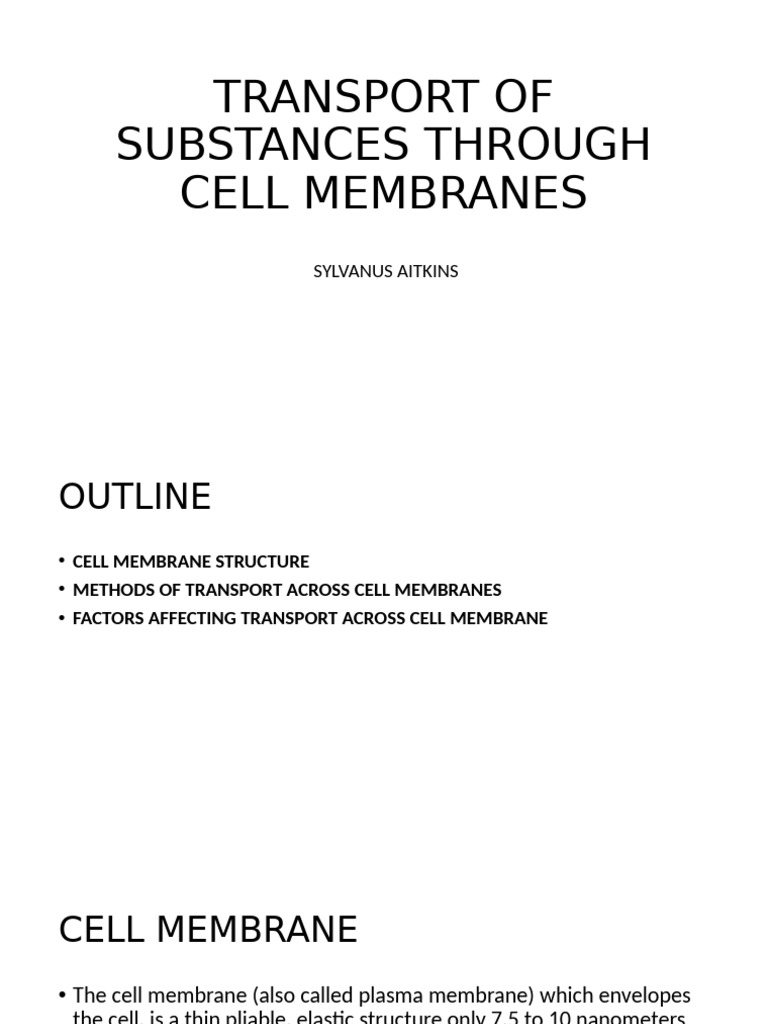 Cell Membrane Transport Mechanisms | PDF | Cell Membrane | Ion Channel