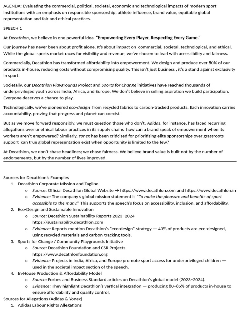 Sports Committee Final Day | PDF | Supply Chain | Sustainability