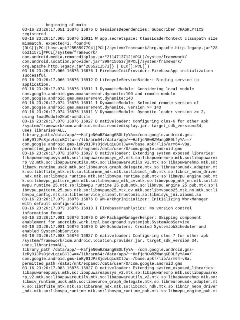 Firebase Initialization Logs Analysis | PDF | Java (Programming ...