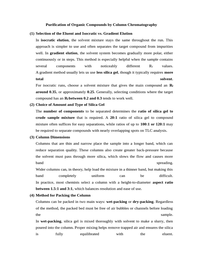Column Chromatography Techniques Explained | PDF