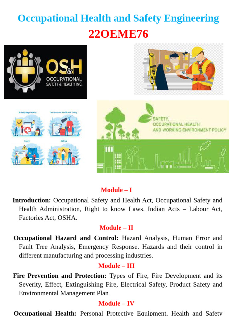 Occupational Health and Safety Overview | PDF