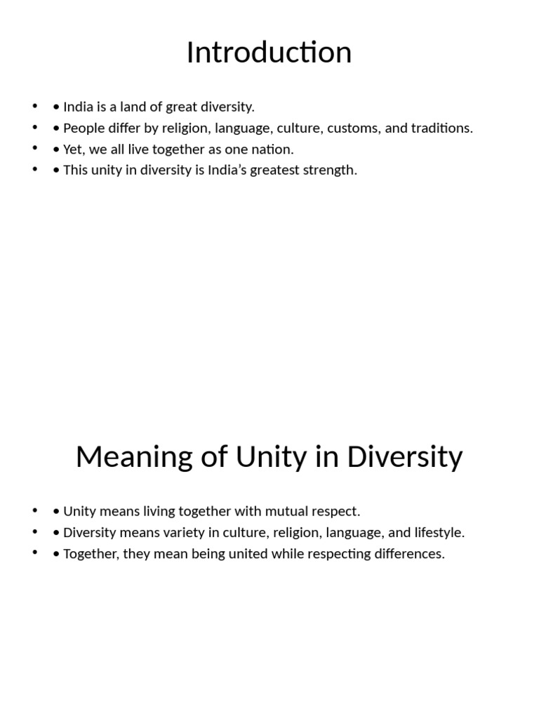 Unity in Diversity: India's Strengths and Challenges | PDF