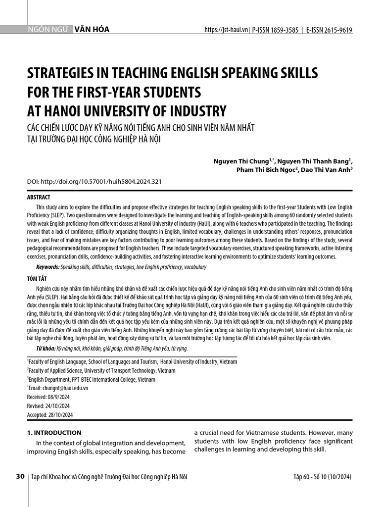 Teaching Strategies for English Speaking Skills | PDF | Learning | Teachers