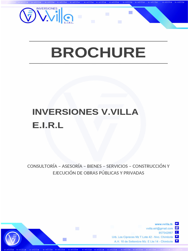 Brochure Inversiones v.villa Eirl | PDF | Business | Calidad (comercial)