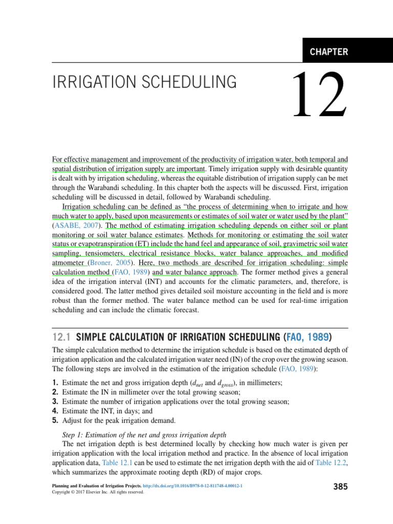 Irrigation Scheduling Techniques Explained | PDF | Loam | Soil