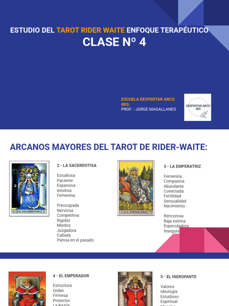 Tarot Rider Waite: Arcanos Mayores y Tiradas | PDF | Tarot | Amor