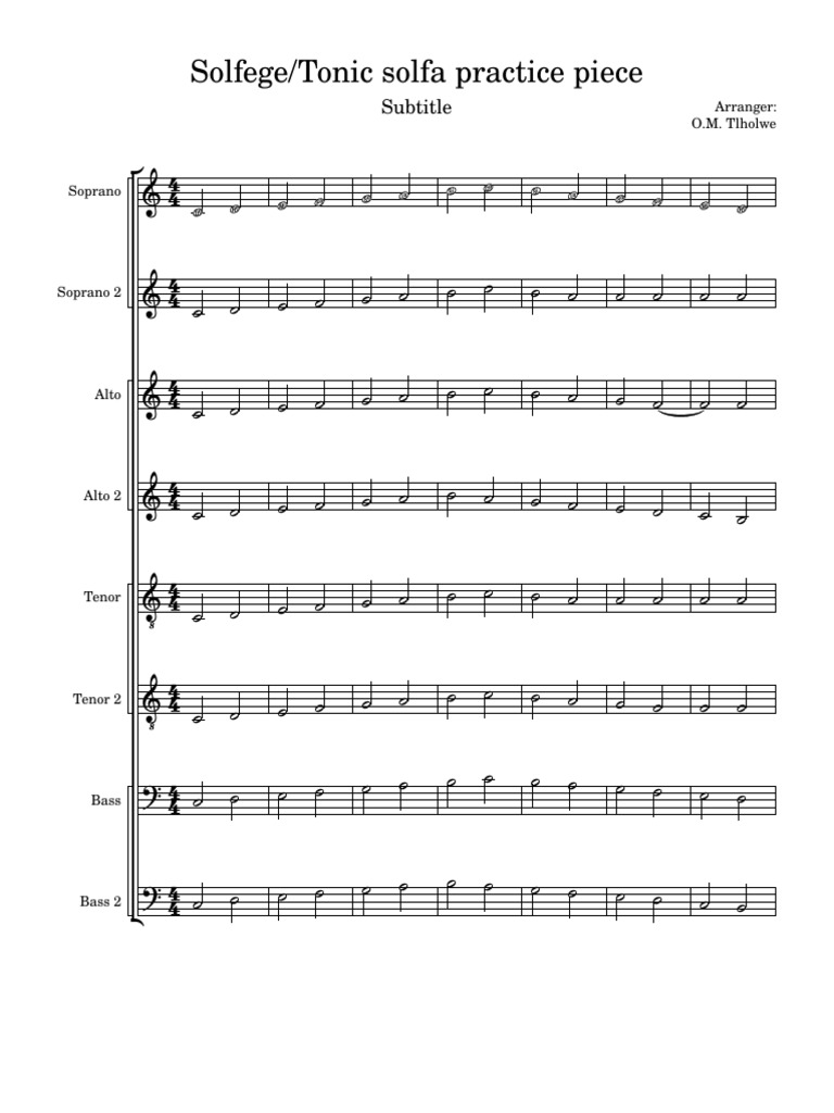 Solfege Practice Piece for Choir | PDF | Choral Music | Vocal Music