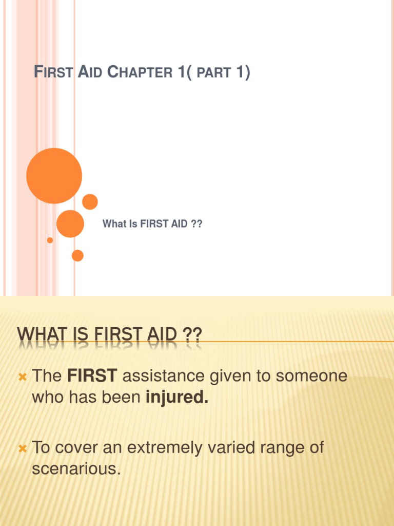 First Aid Chapter 1 (Part 1) PDF First Aid Medicine