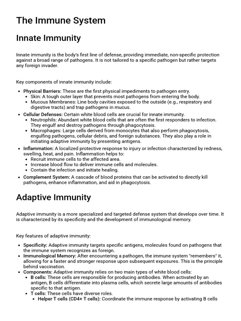 Understanding the Immune System Basics | PDF | Immune System | Antibody