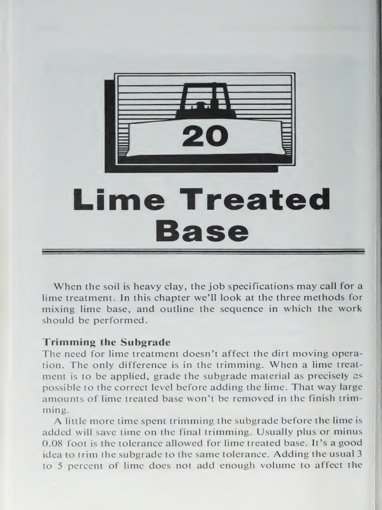 Lime Treatment Methods for Clay Soil | PDF | Soil | Lime (Material)