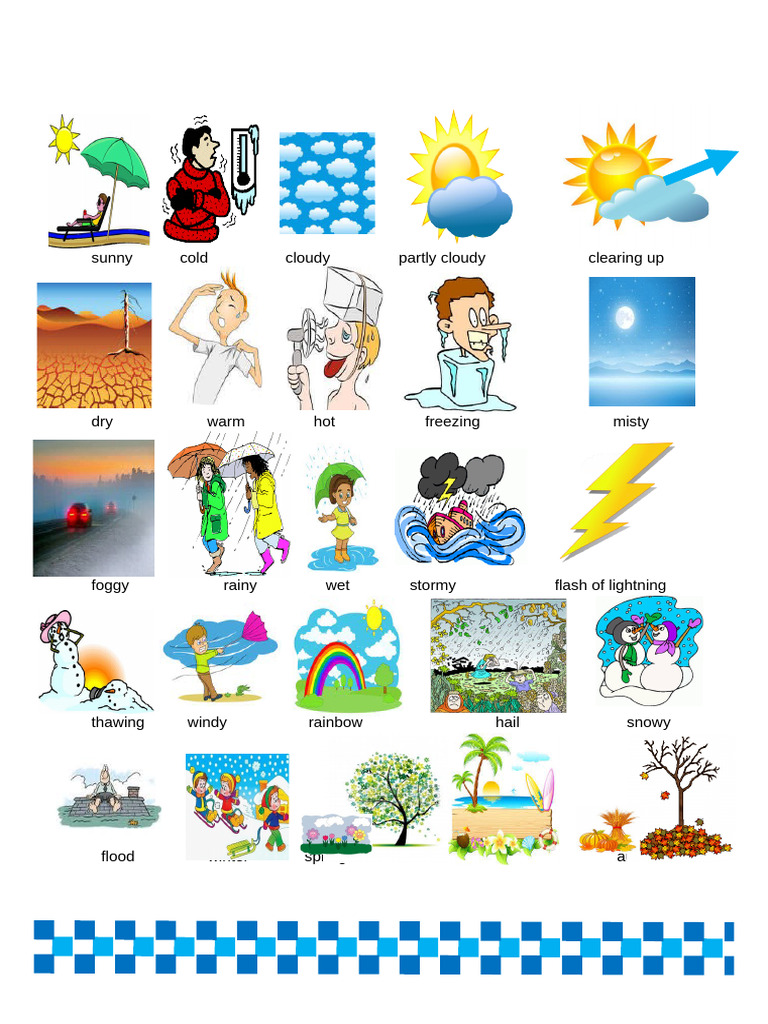 Weather and Seasons New Pictionary Picture 2o Basico | PDF